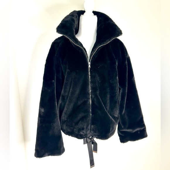 Rebecca Minkoff “Bridget” Faux Fur Jacket in Black - Picture 6 of 16